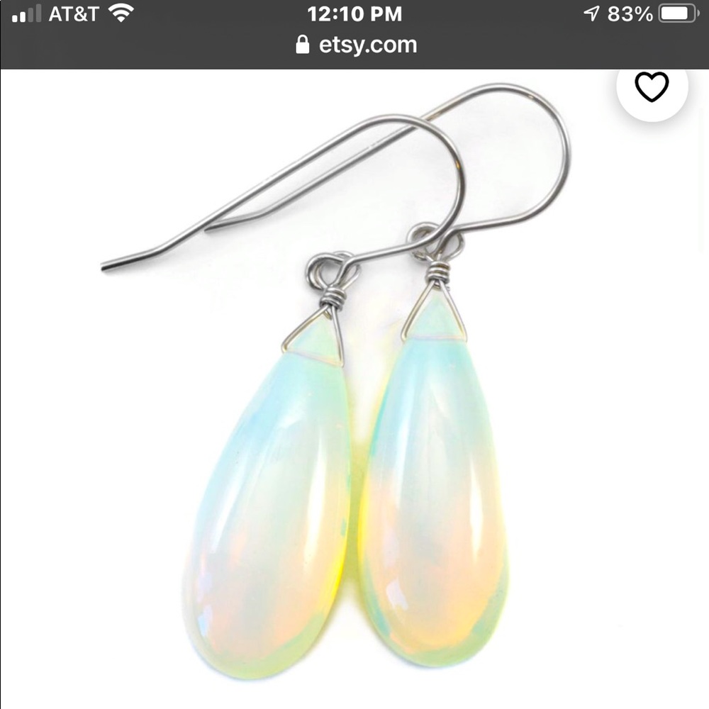 Opal drop earrings